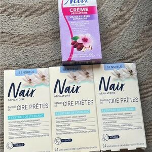 Nair Hair Removal Wax Strips and Veet Cream Set